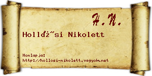 Hollósi Nikolett névjegykártya